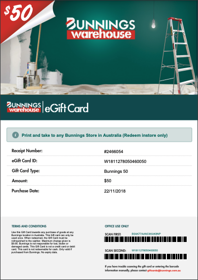 Gift Cards - Bunnings Australia